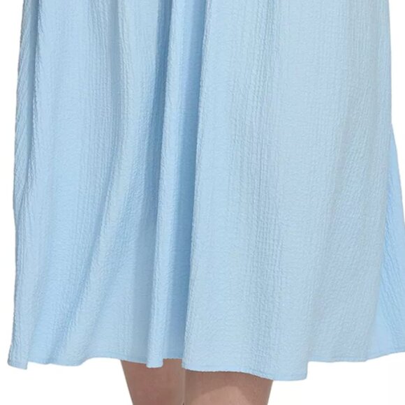 Calvin Klein Women's Short Sleeve V-Neck Solid Fit and Flare Dress - Picture 4 of 4